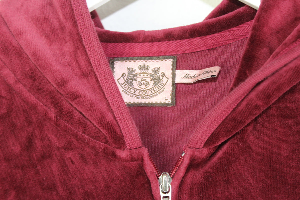 Vintage Samt Choose Juicy Zip Hoodie Sweatshirt (L)