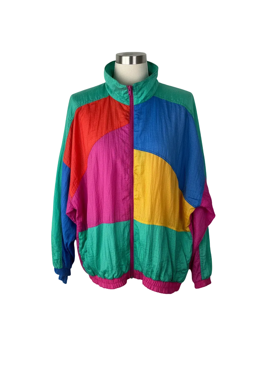 Vintage Colourful Nylon Jacket (M)