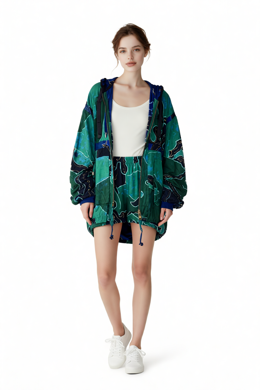 Vintage Green Jacket Reversible (L)