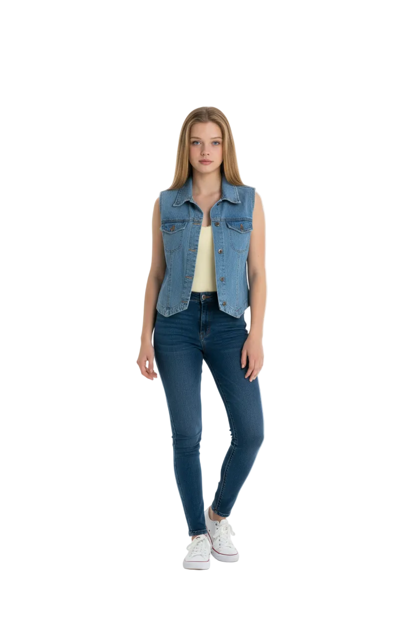 Vintage Faded Glory Denim Vest (L)