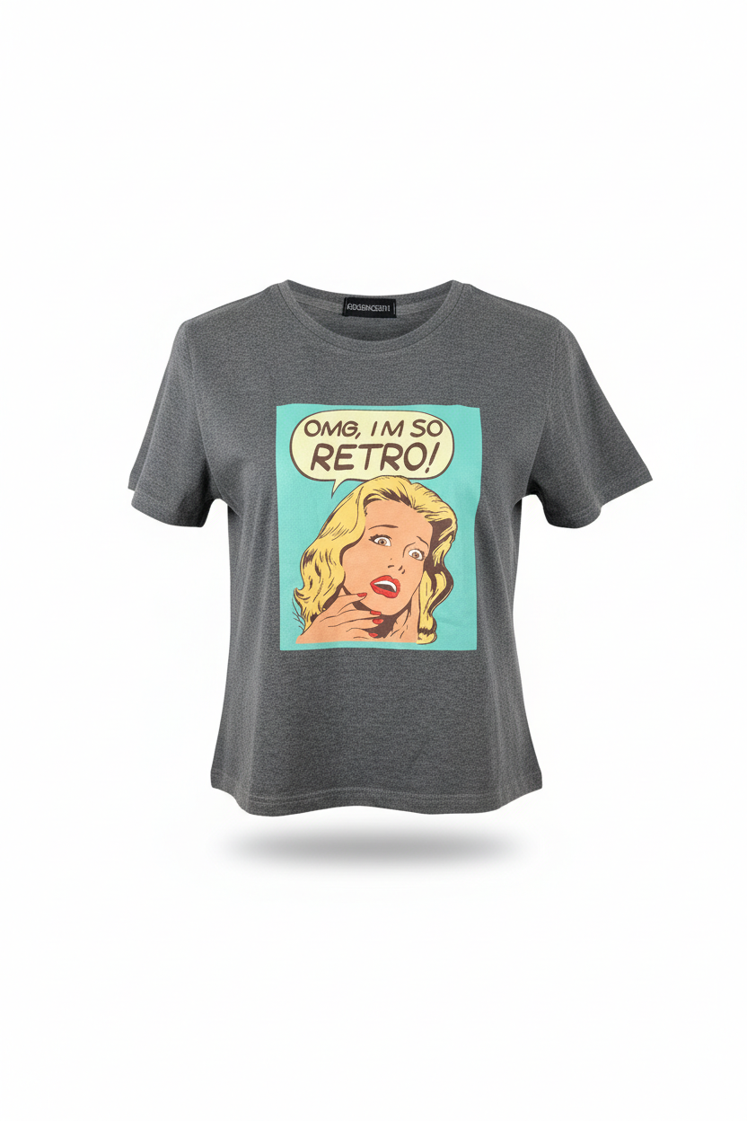 Vintage Retro Crop T-Shirt (S)