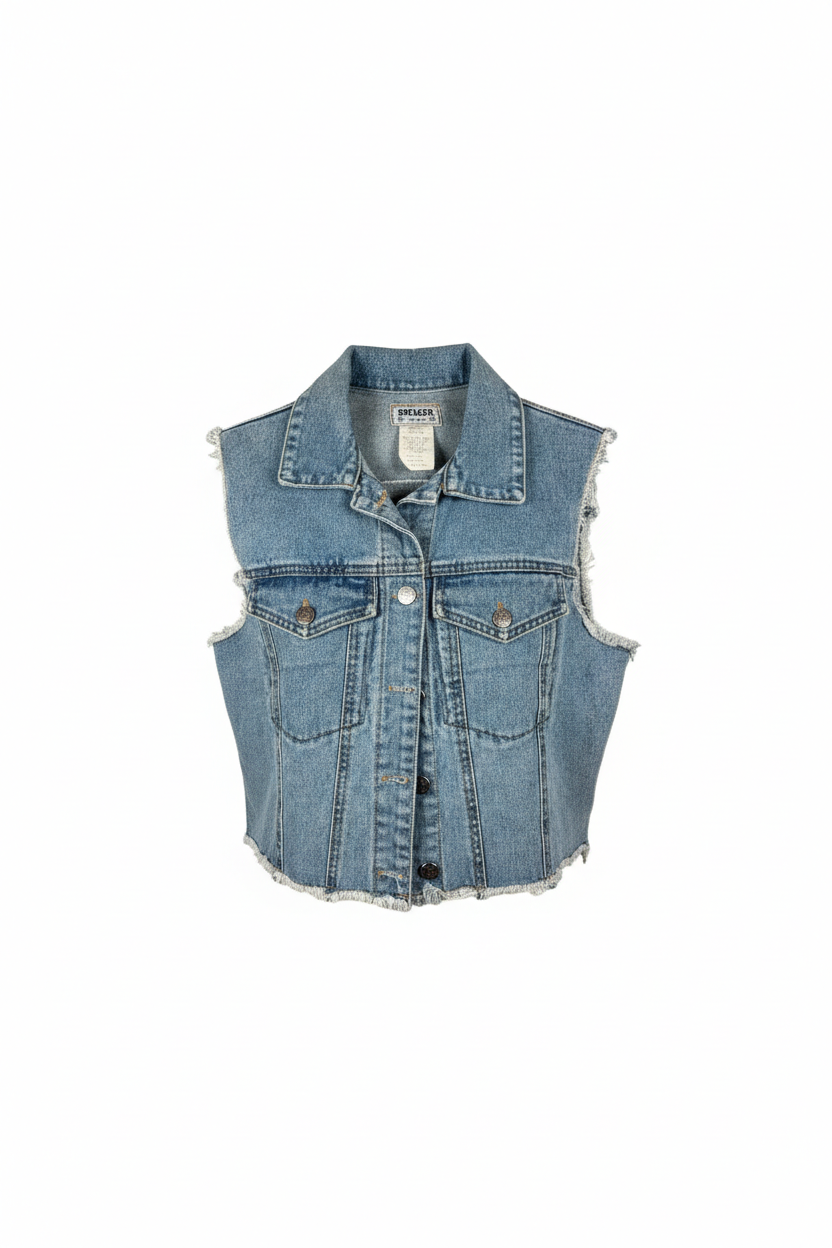 Vintage Breaker Denim Vest (M)