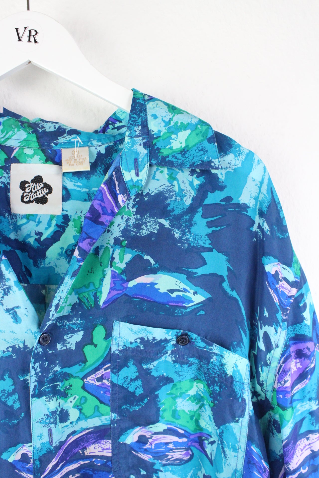 Vintage Blue Silk Shirt (M)