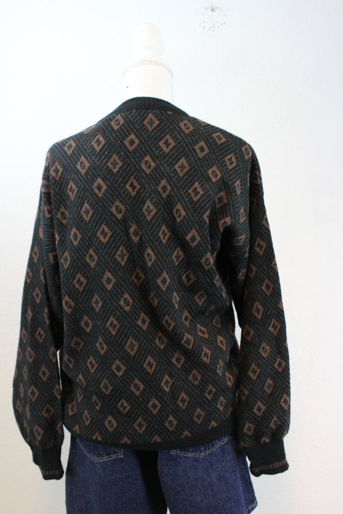 Vintage Black Brown Pullover (M) - Vintage & Rags Online