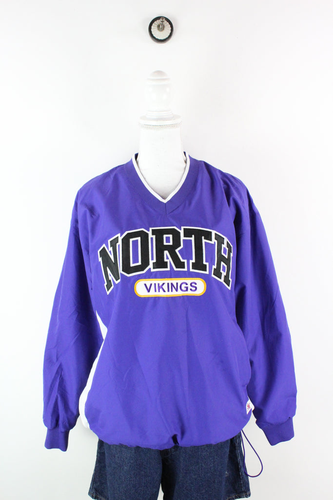 Vintage North Vikings Windbreaker Sweatshirt (S) - Vintage & Rags