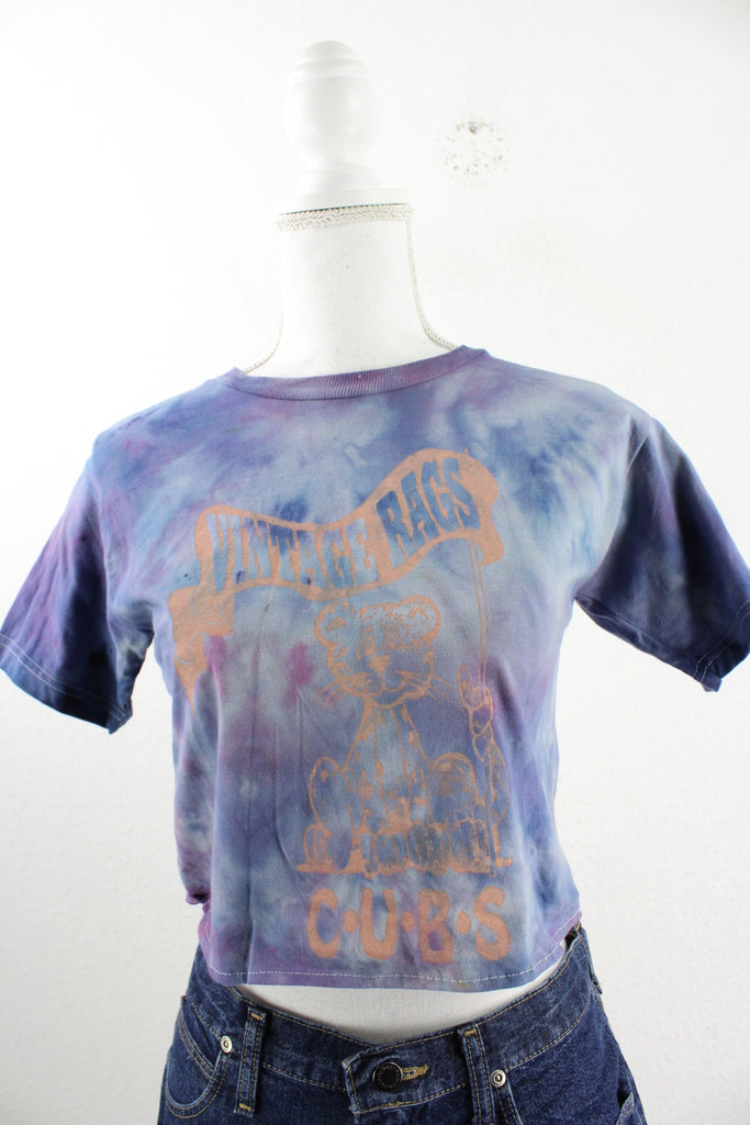Vintage Tie Dye Cropped T-Shirt (S) - Vintage & Rags Online
