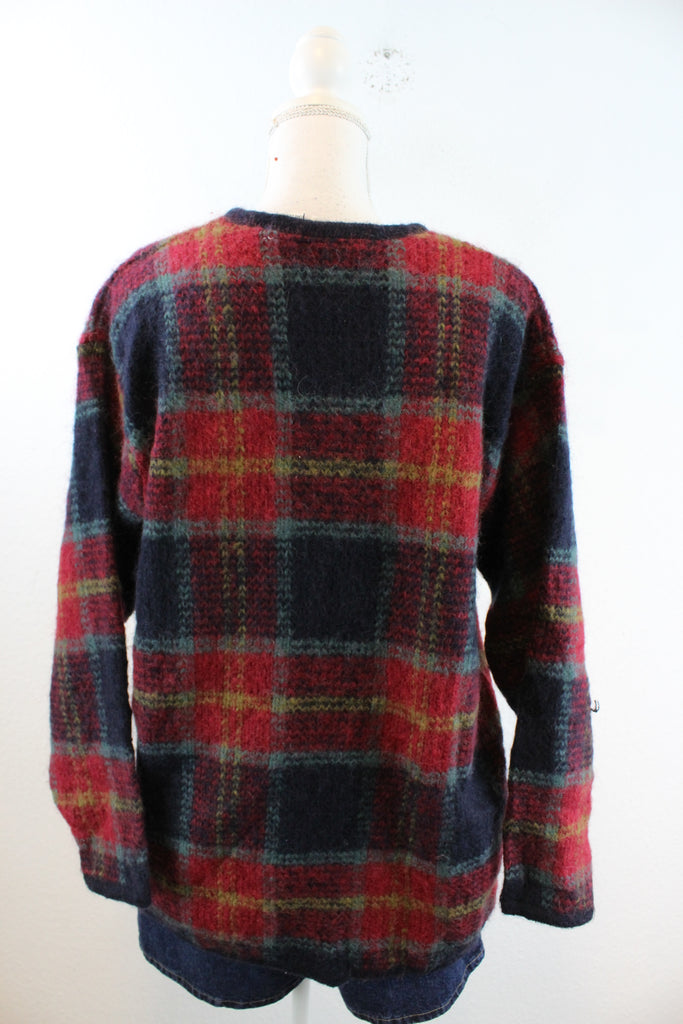 Vintage Mohair Checkered Sweatshirt (M) - Vintage & Rags Online