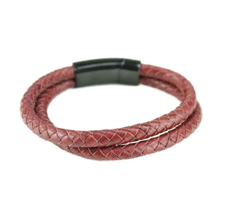 Red Leather Bracelet - Vintage & Rags