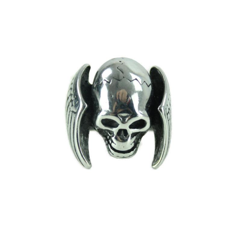Skull x Wings Stainless Steel Ring - Vintage & Rags