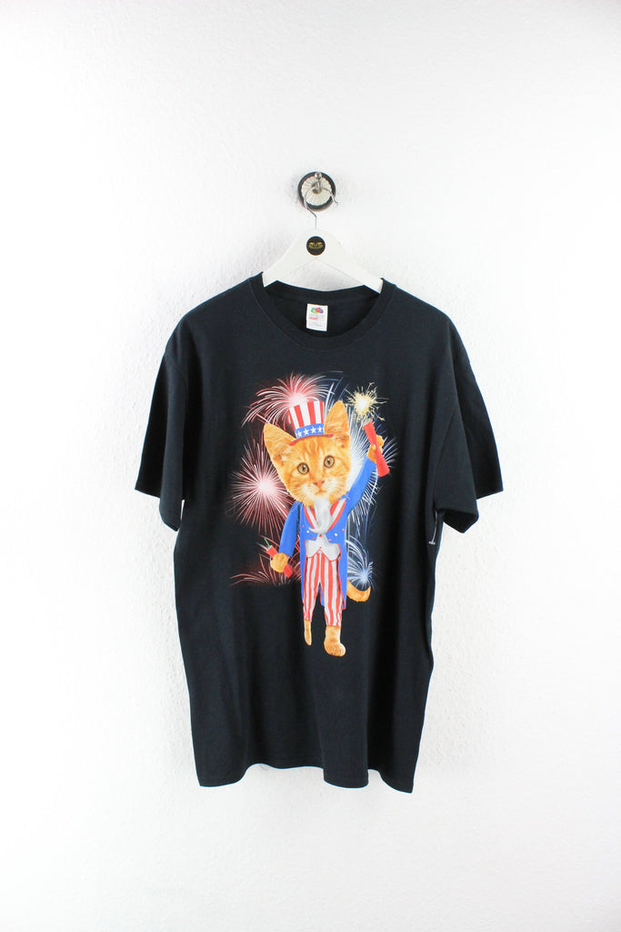 Vintage 4th Of July Cat T-Shirt (L) Yeeco KG 