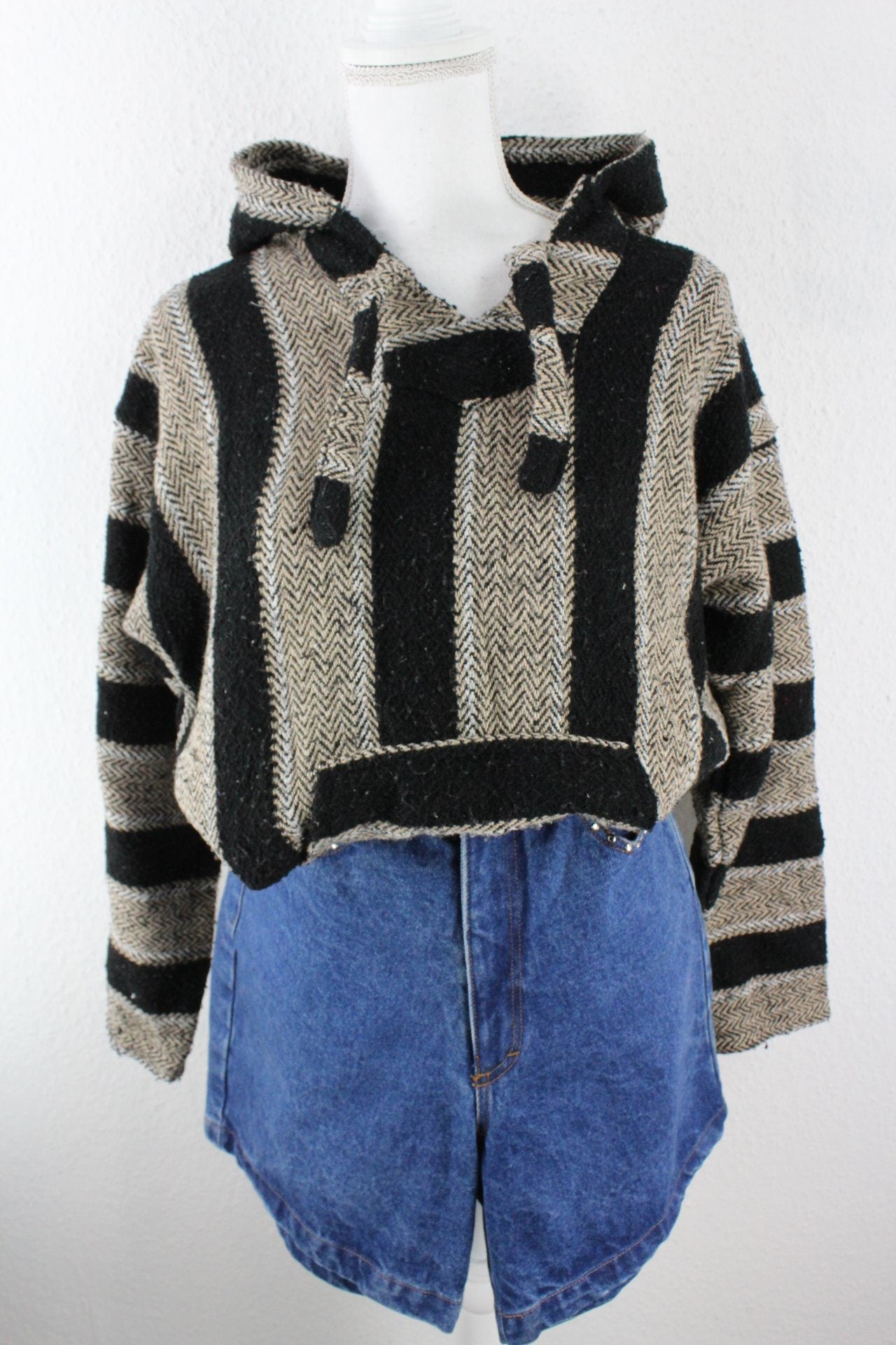 Vintage Beige Knit Hoodie (L) Vintage & Rags