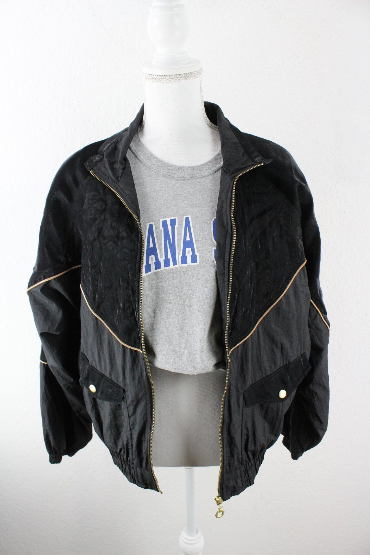 Vintage Black Active Frontier Jacket (M) Vintage & Rags