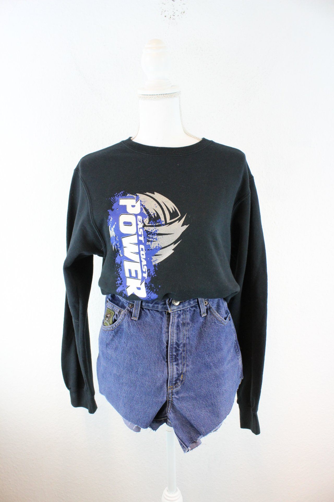 Vintage Black East Coast Power Sweatshirt (S) Vintage & Rags