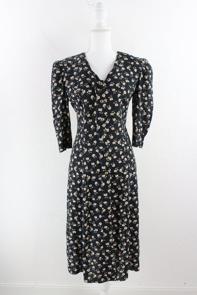 Vintage Blue Flower Dress (6) Vintage & Rags 