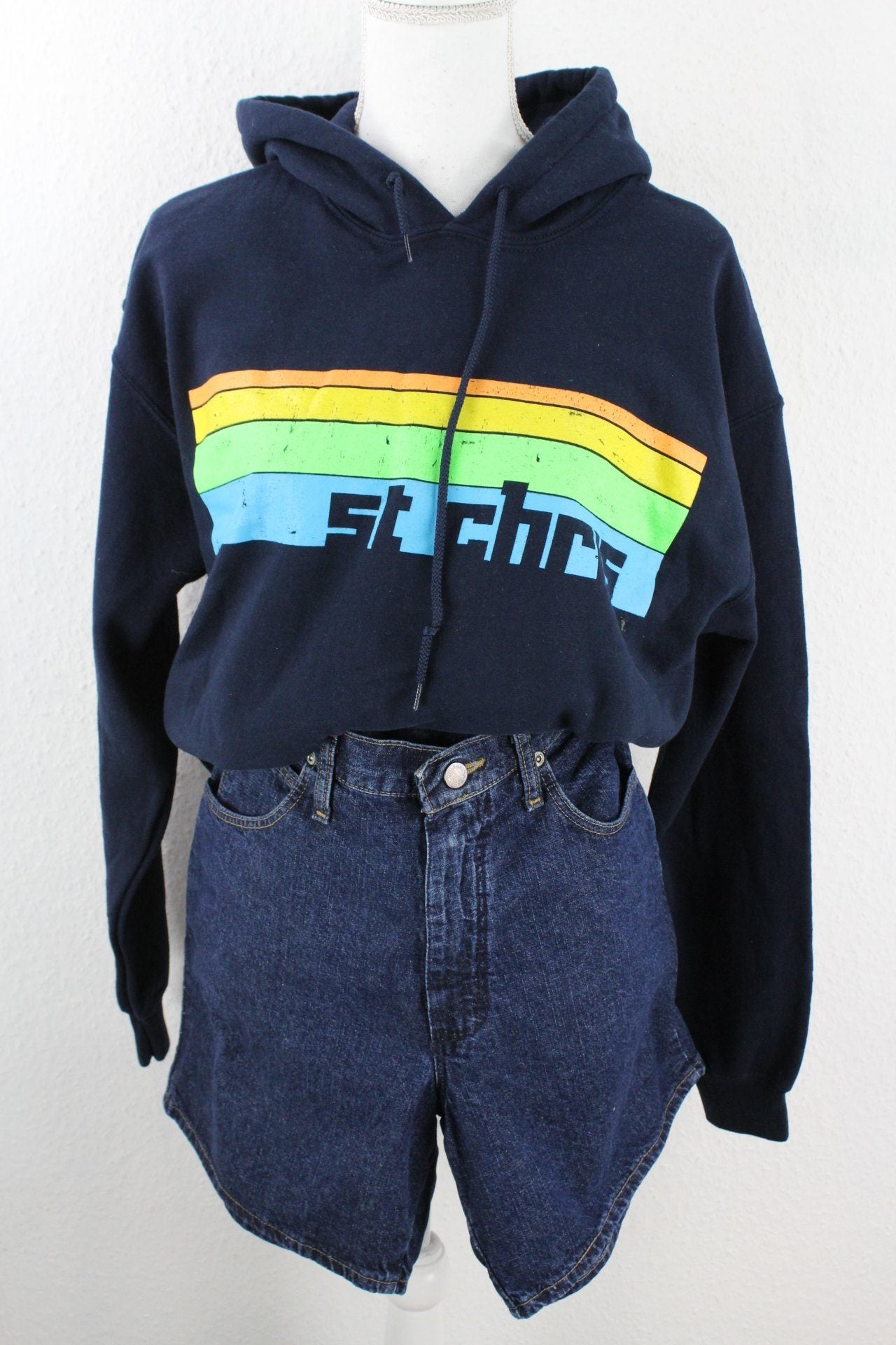 Vintage Blue St Chris Hoodie (L) Vintage & Rags