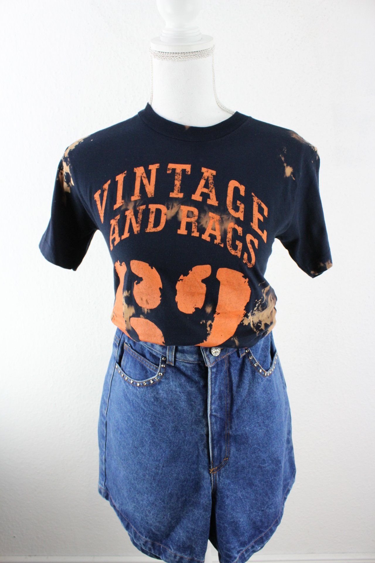 Vintage Blue Vintage&Rags Batik T-Shirt (S) Vintage & Rags