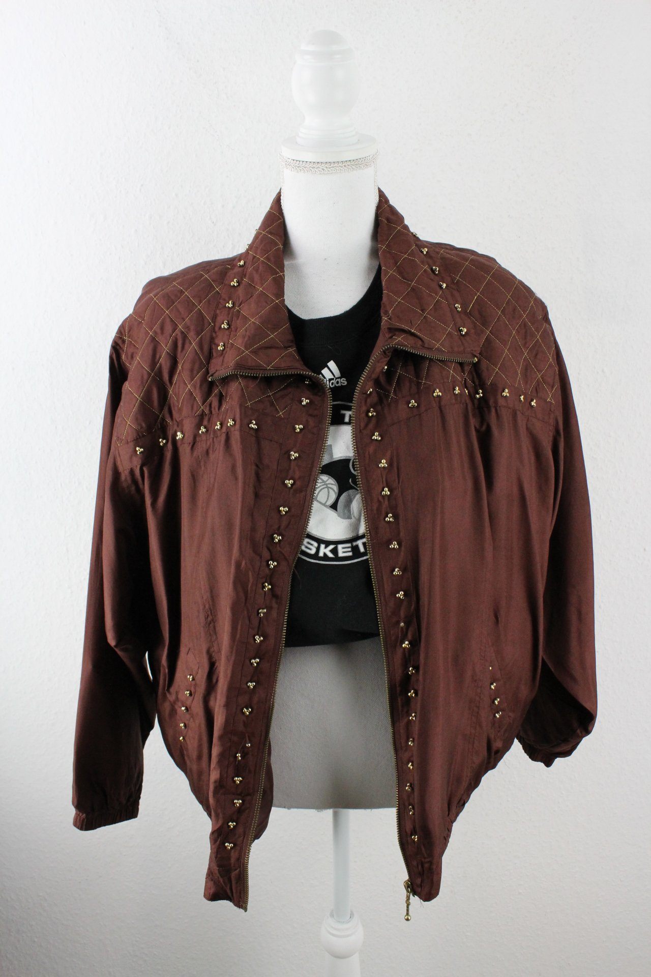 Vintage Brown Silk Jacket (XL) Vintage & Rags