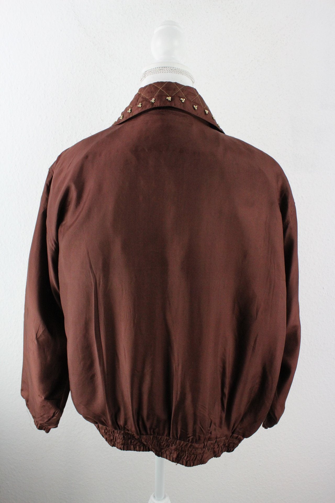 Vintage Brown Silk Jacket (XL) Vintage & Rags
