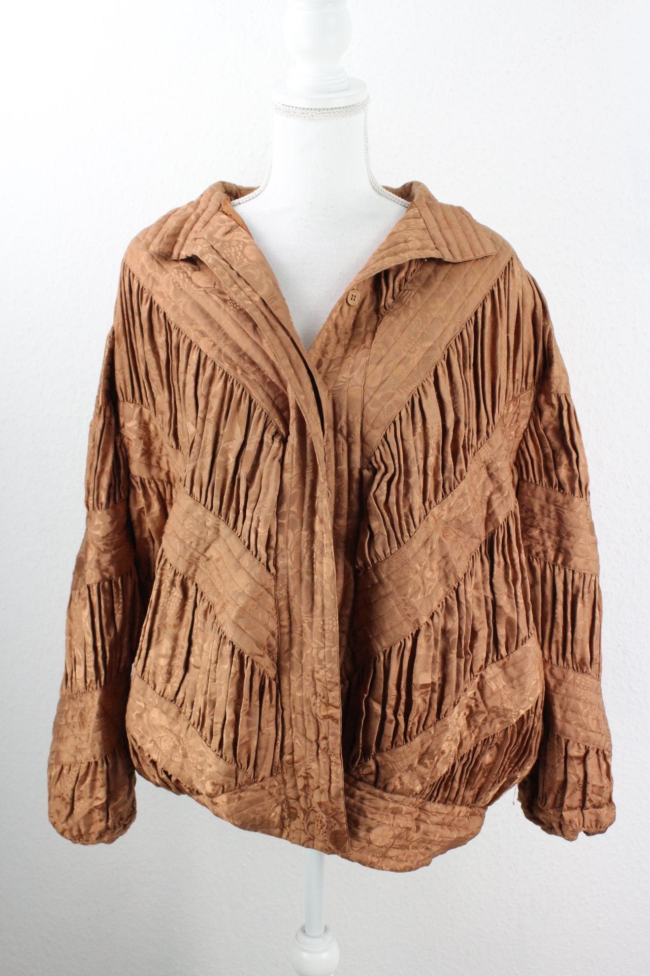 Vintage Brown Silk Jacket (XL) Vintage & Rags