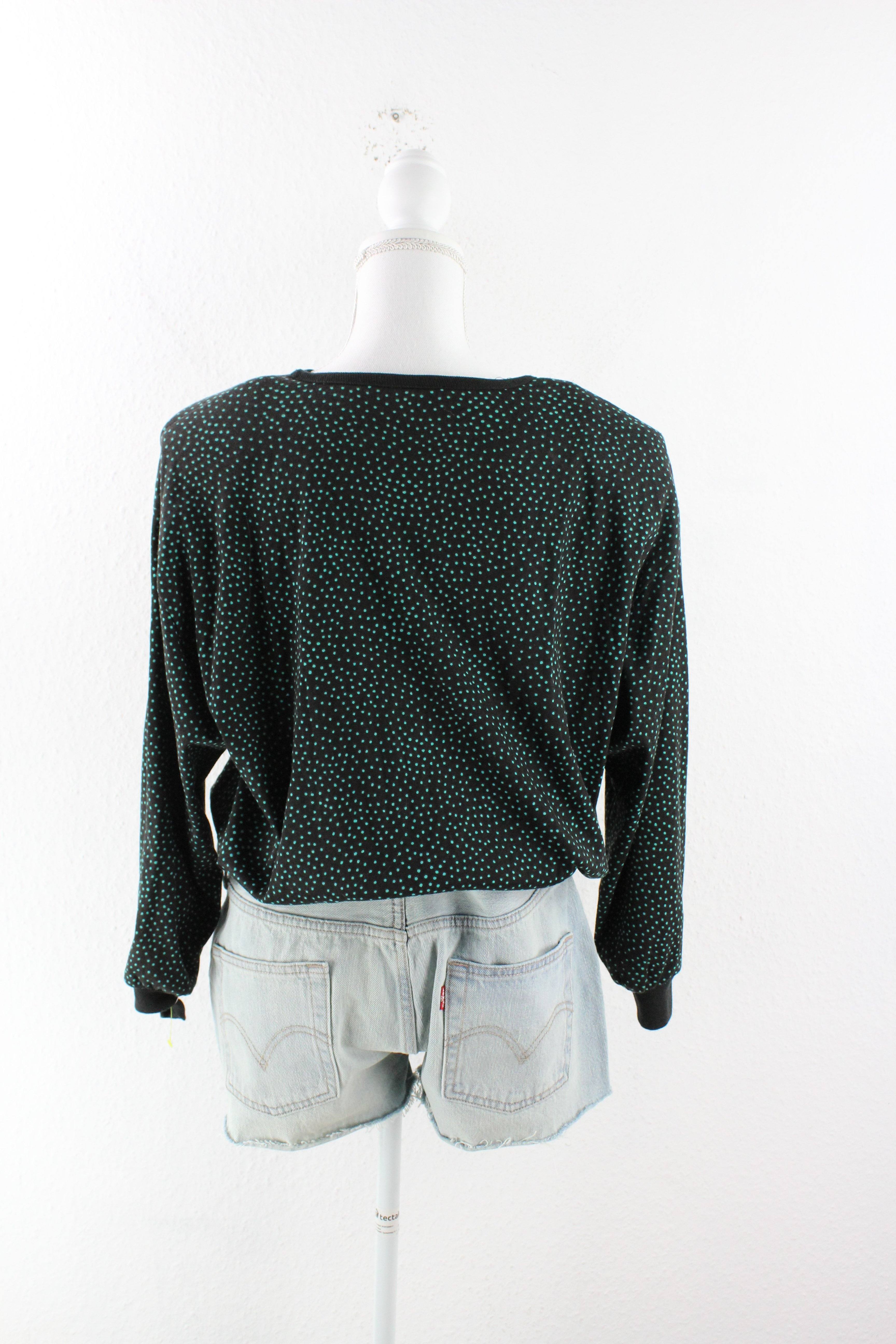 Vintage Flower & Dots Sweatshirt (S) Vintage & Rags