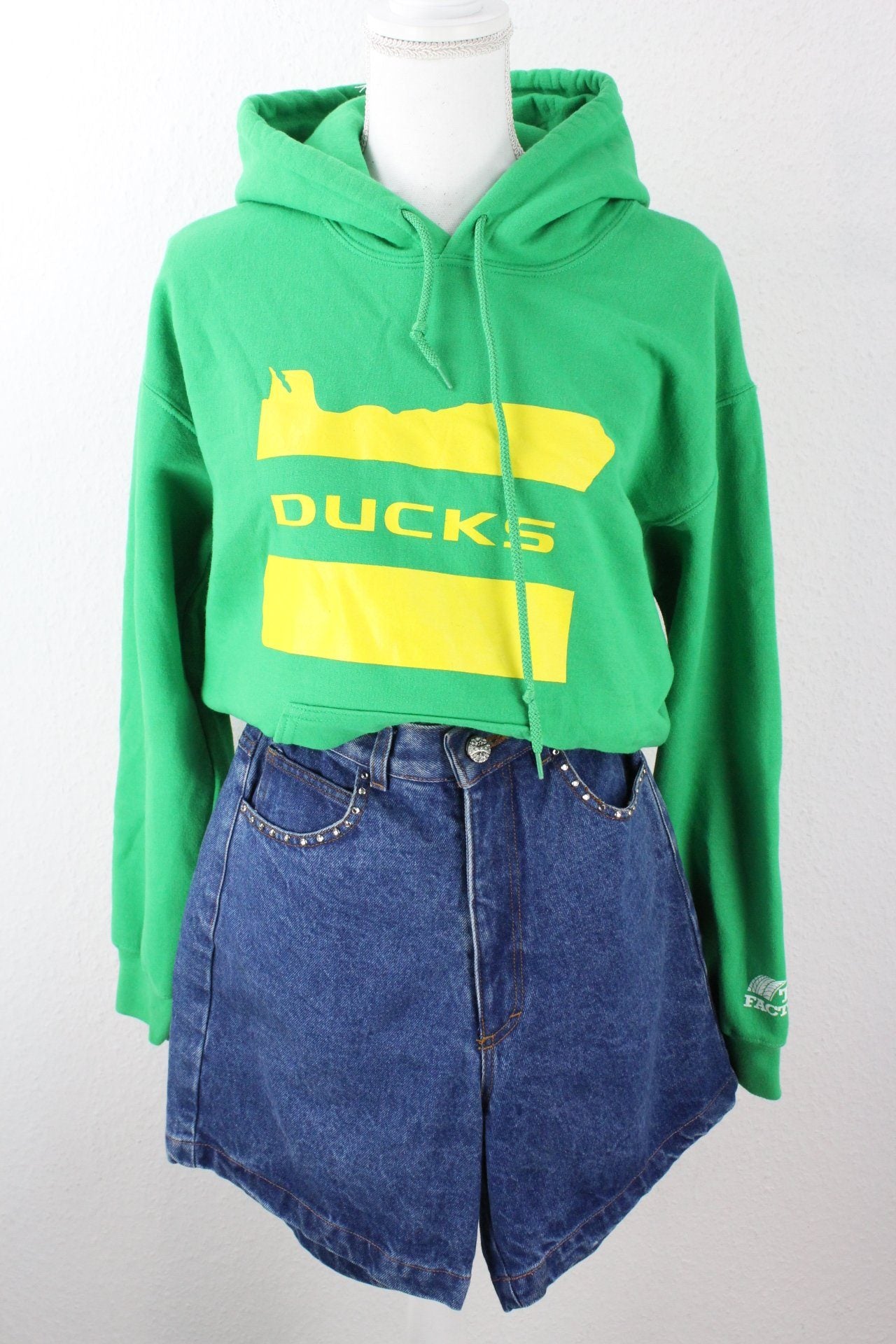 Vintage Green Ducks Hoodie (L) Vintage & Rags