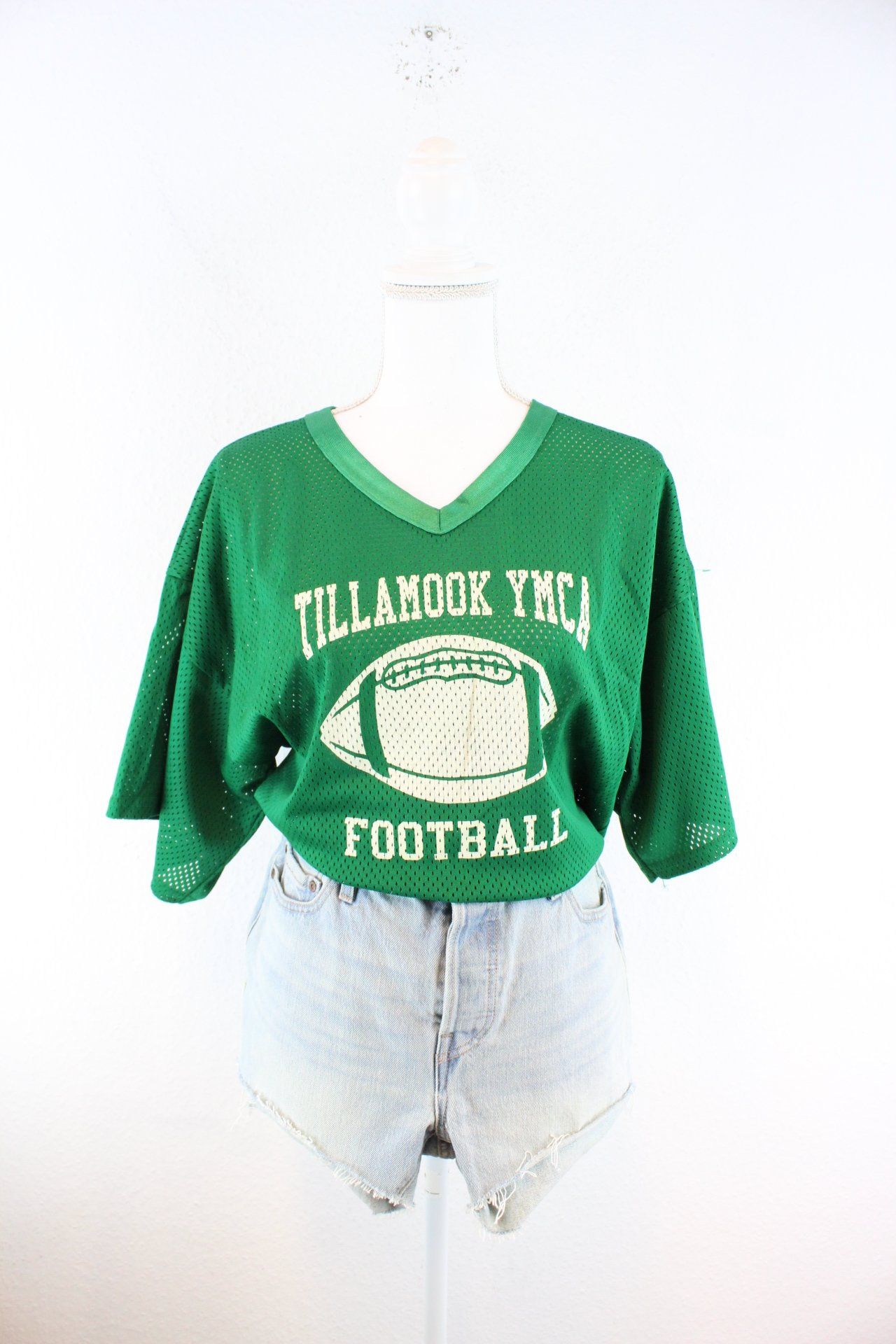 Vintage Green Football Jersey (L) Vintage & Rags