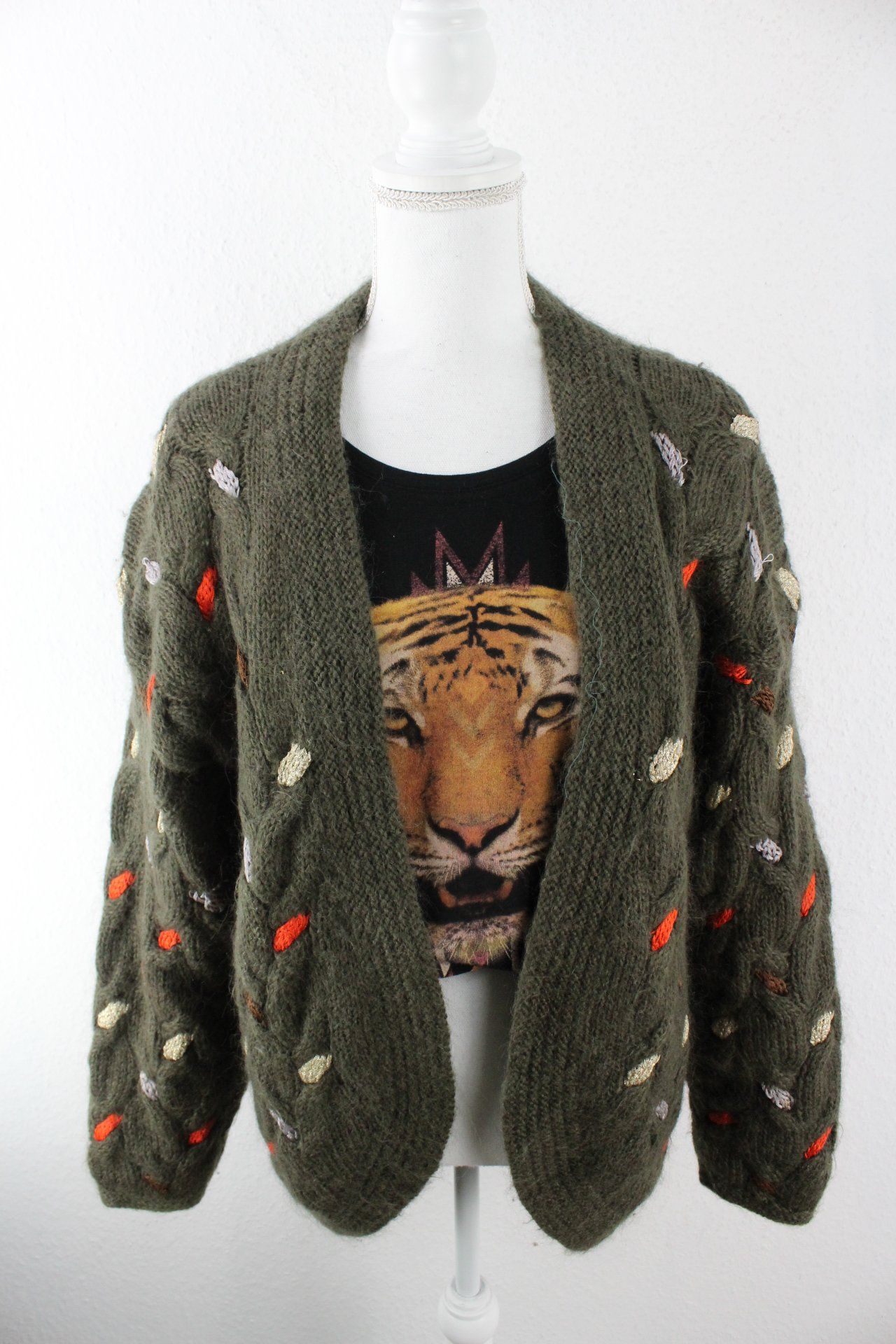 Vintage Green Magnolia Cardigan (M) Vintage & Rags