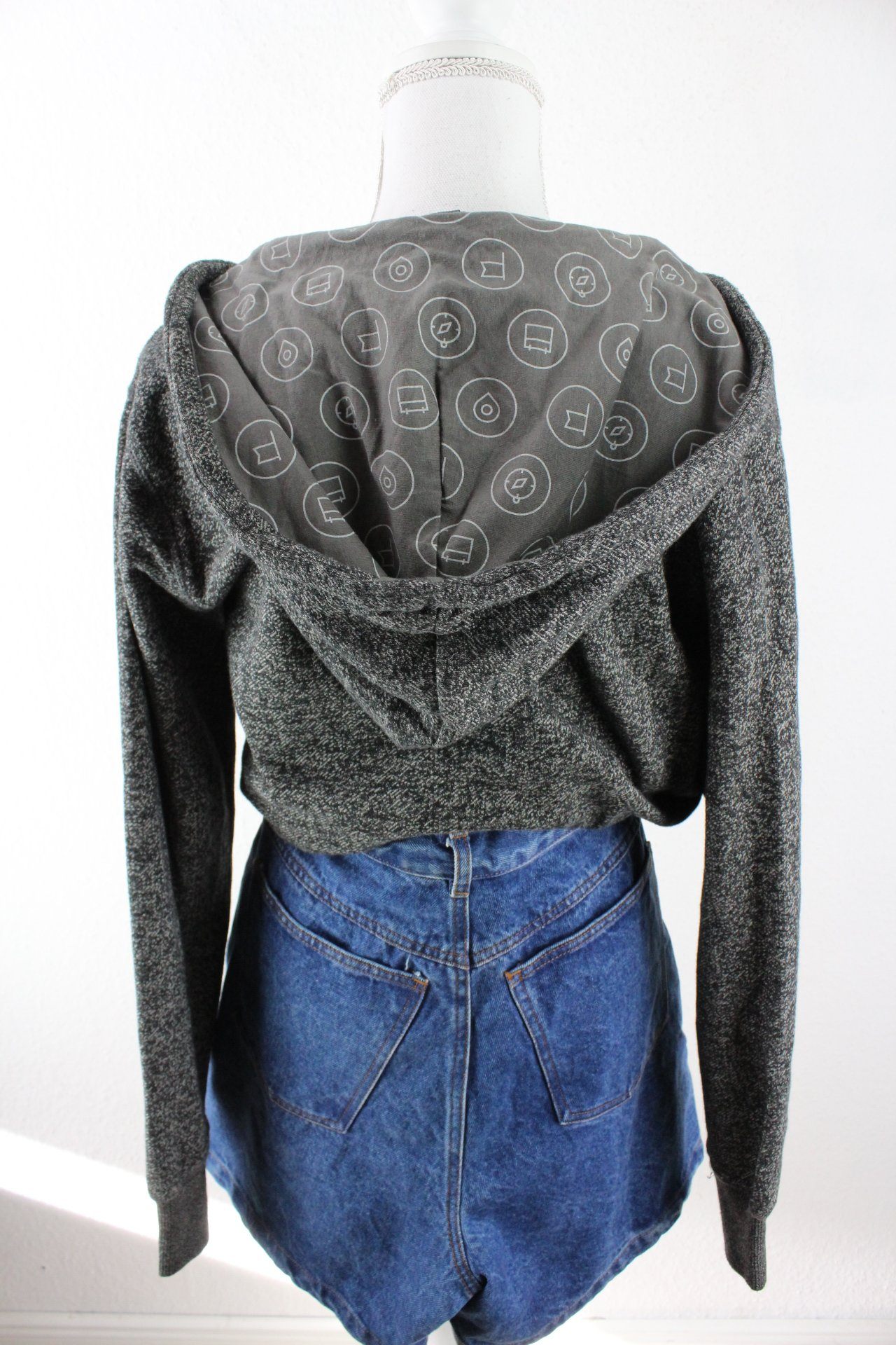 Vintage Grey Basic Zip Hoodie (M) Vintage & Rags