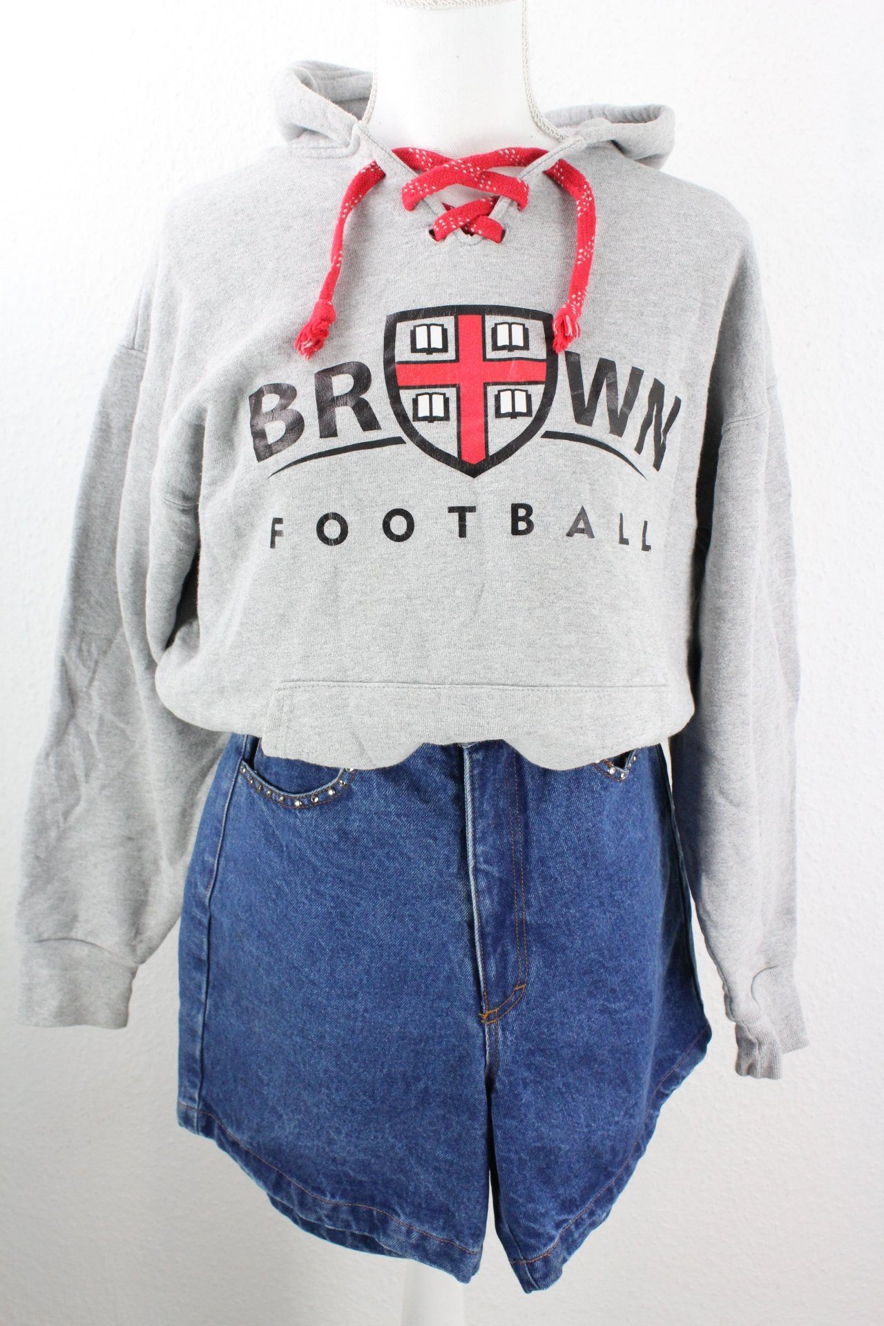 Vintage Grey Football Hoodie (XL) Vintage & Rags