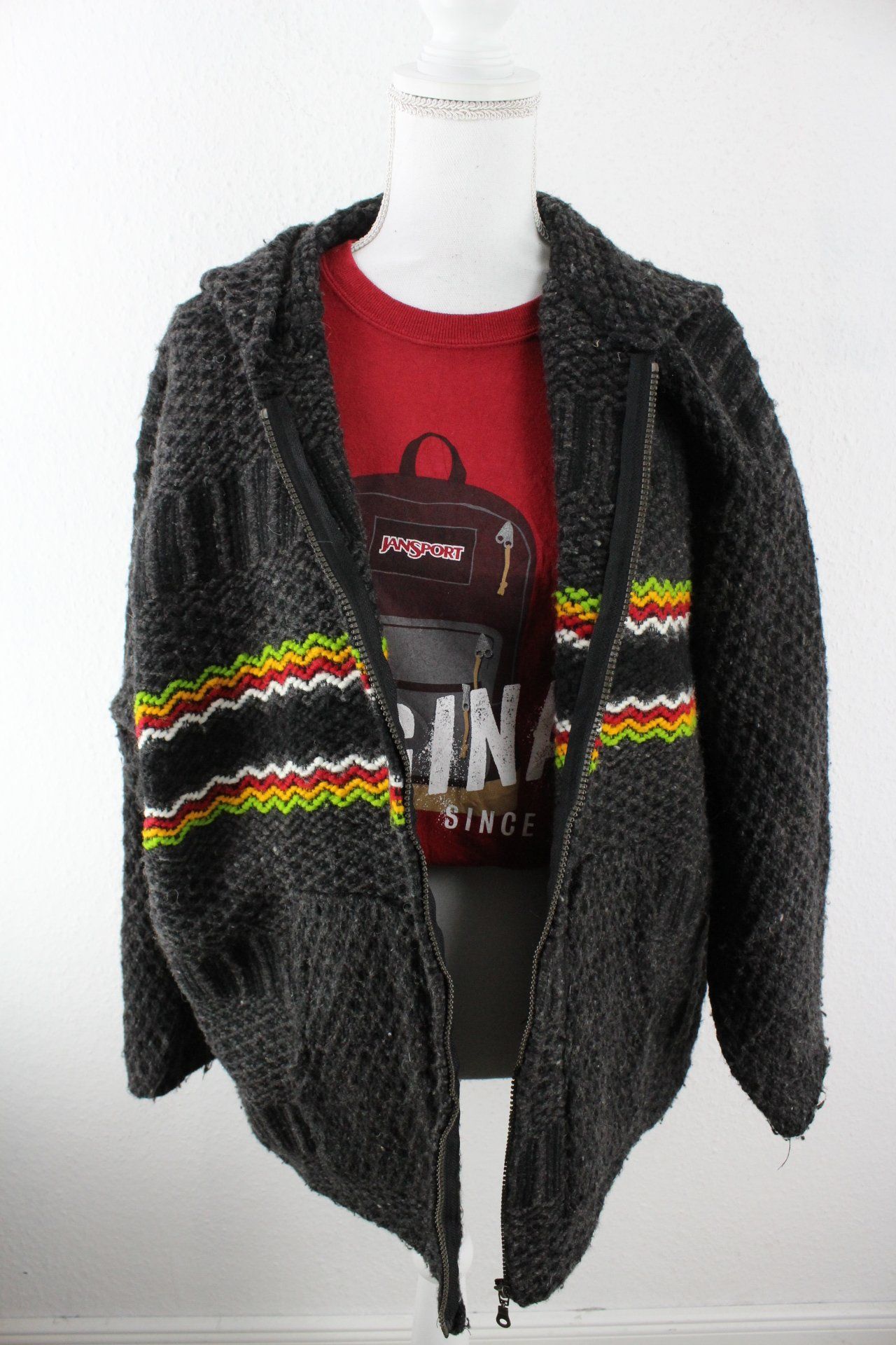 Vintage Grey Oriental Cardigan (L) Vintage & Rags