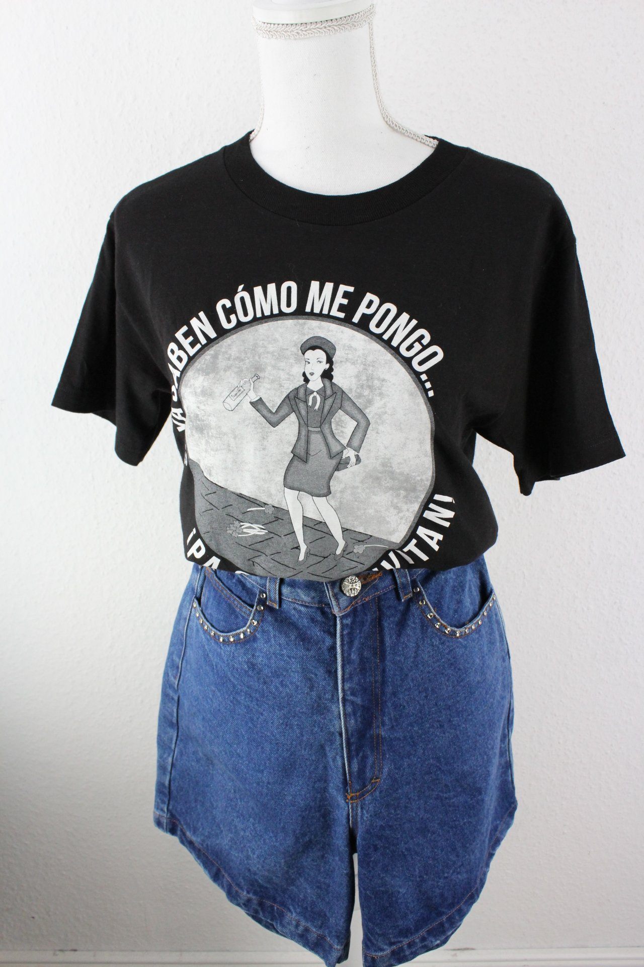 Vintage Grey Women T-Shirt (S) Vintage & Rags