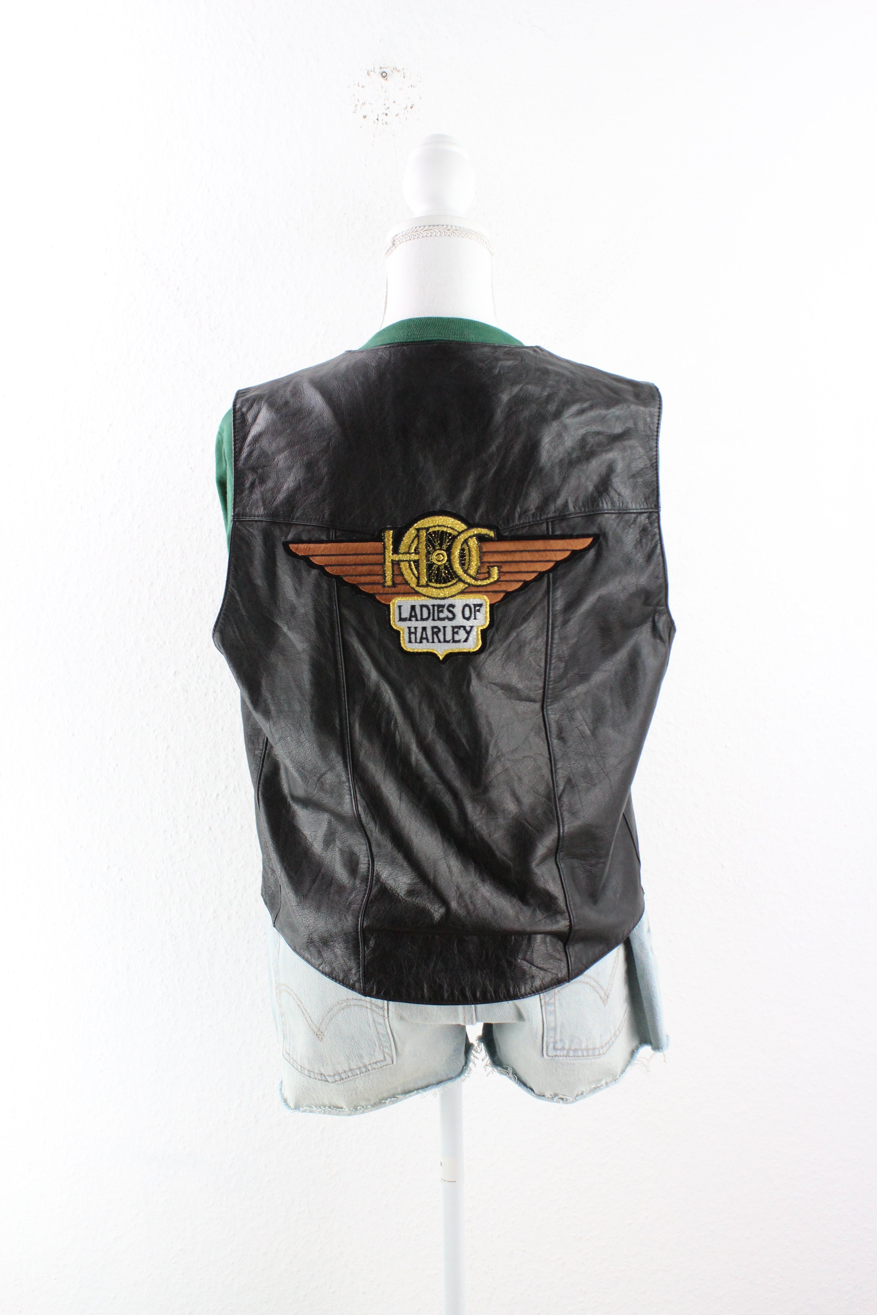 Vintage Lady Harley Leather Vest (L) Vintage & Rags