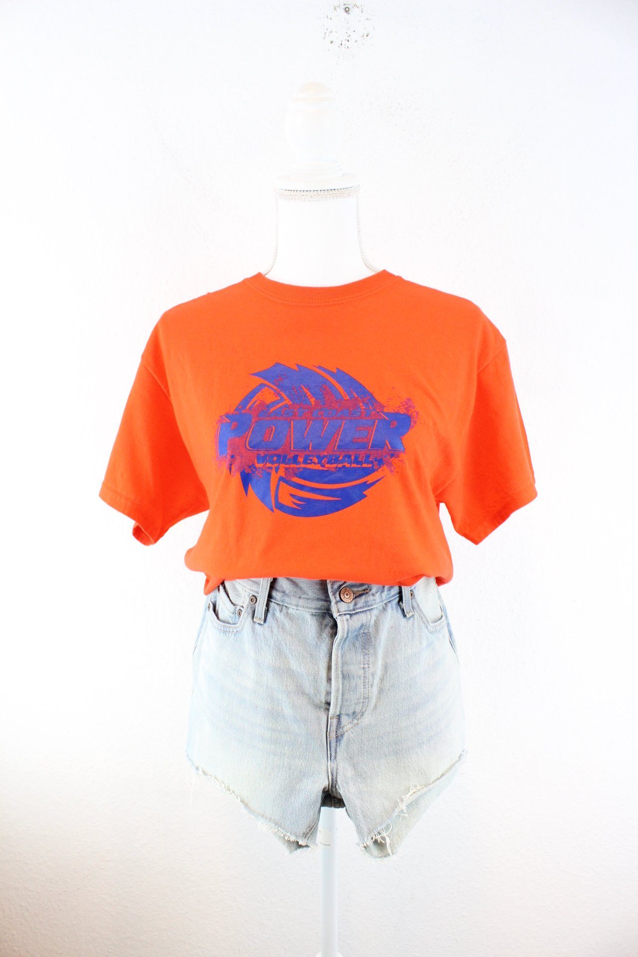 Vintage Orange Volleyball T-Shirt (S) Vintage & Rags