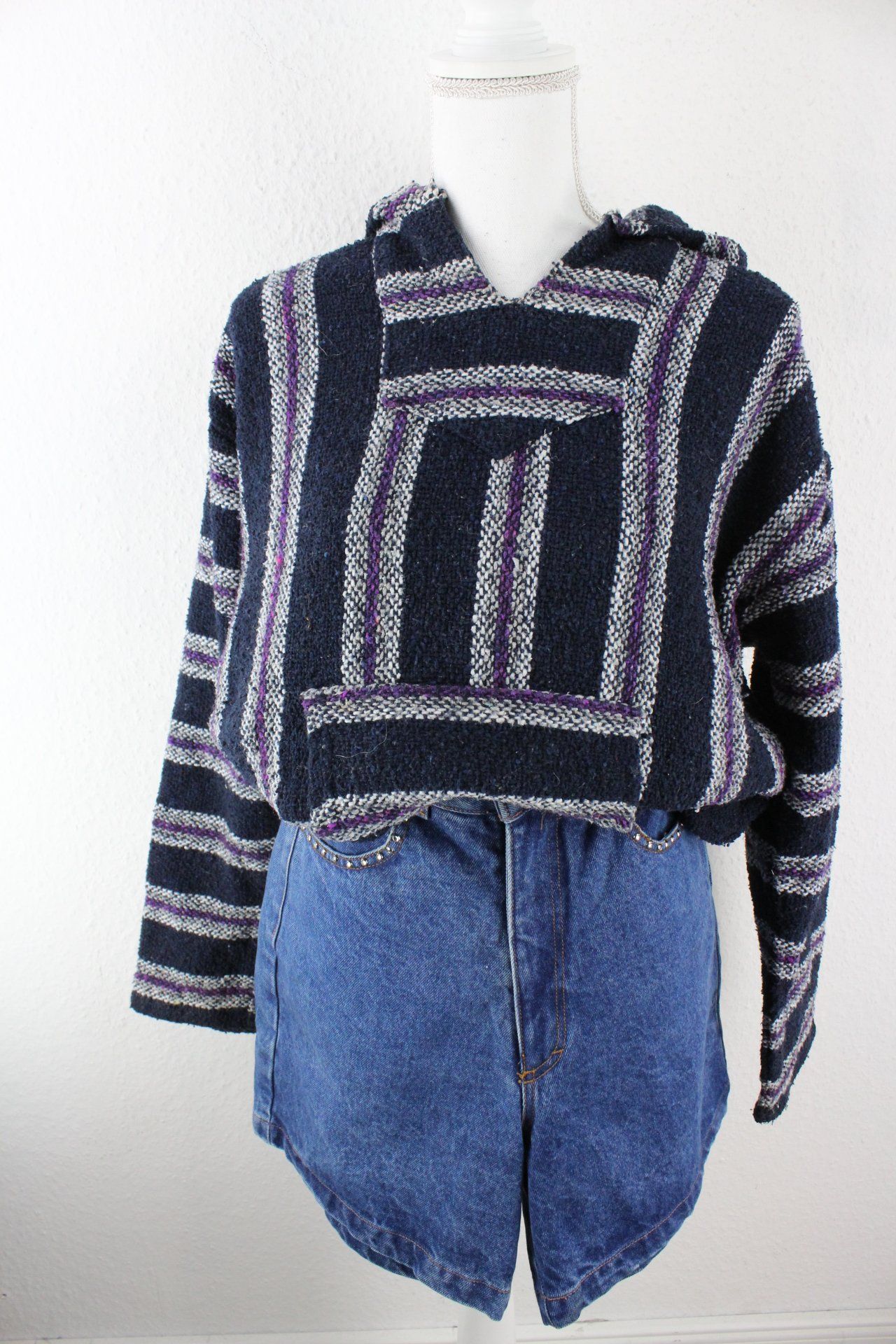 Vintage Purple Stripe Pullover (L) Vintage & Rags