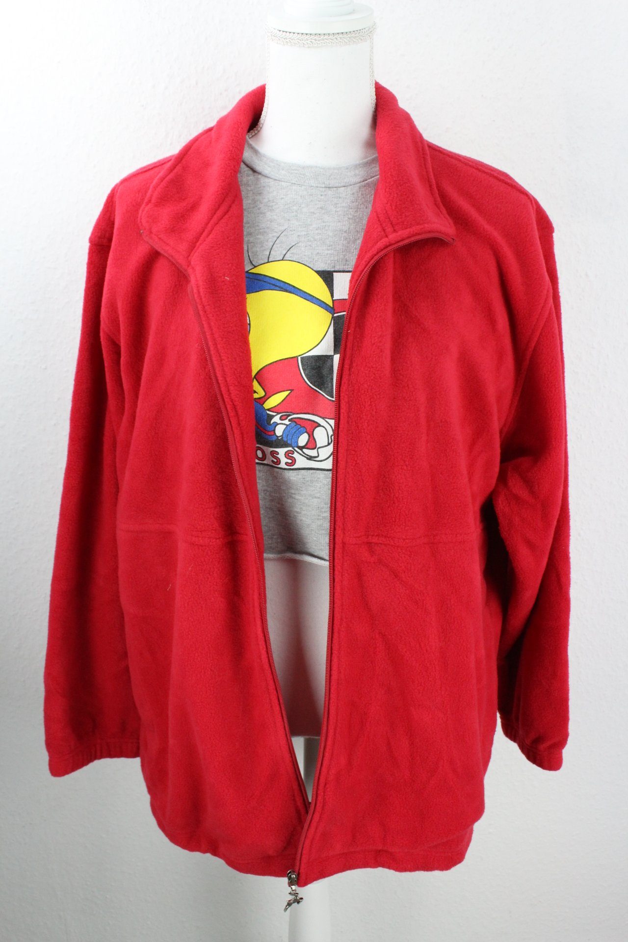 Vintage Red Basic Fleece Jacket (XXL) Vintage & Rags