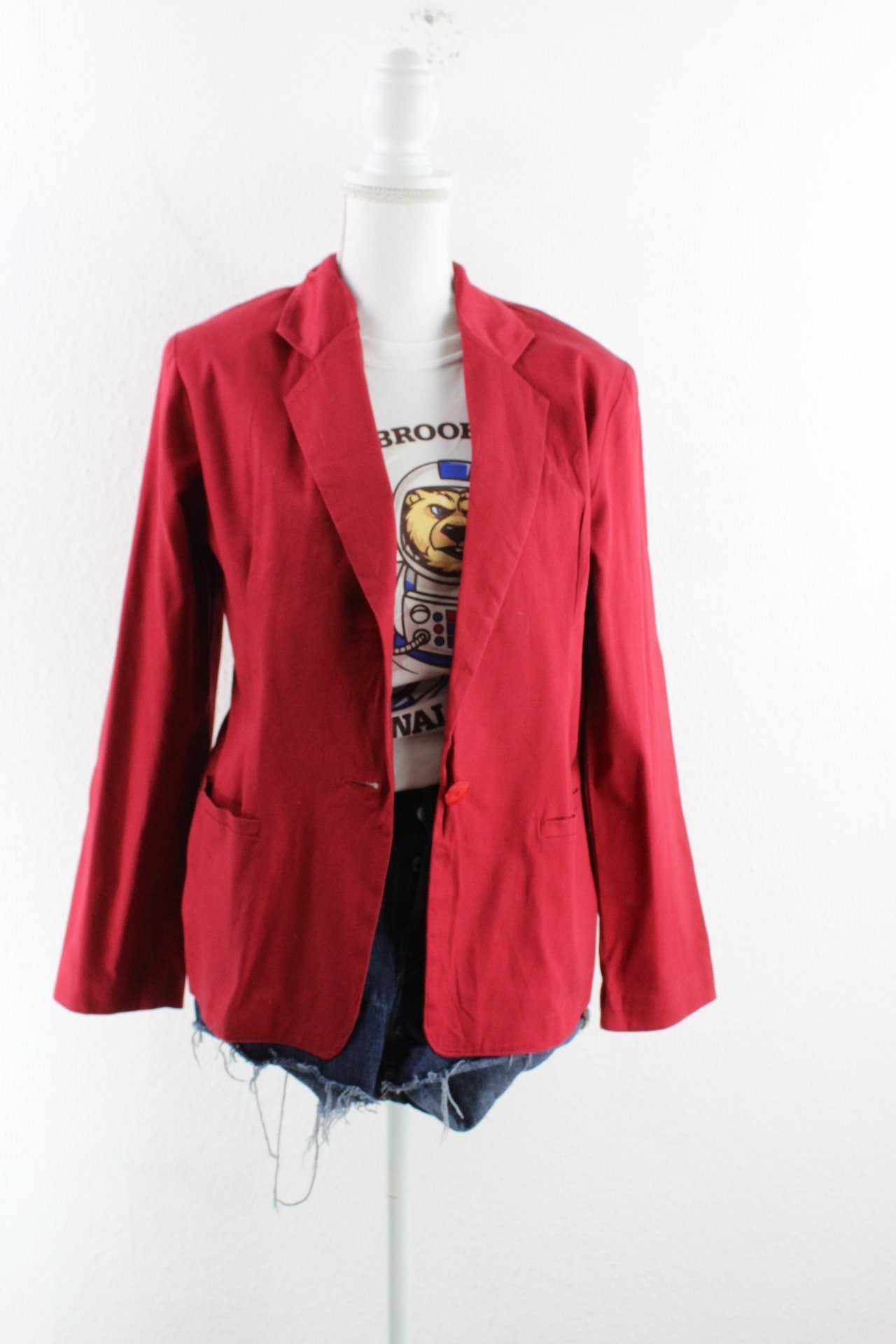 Vintage Red Forenza Blazer (10) Vintage & Rags