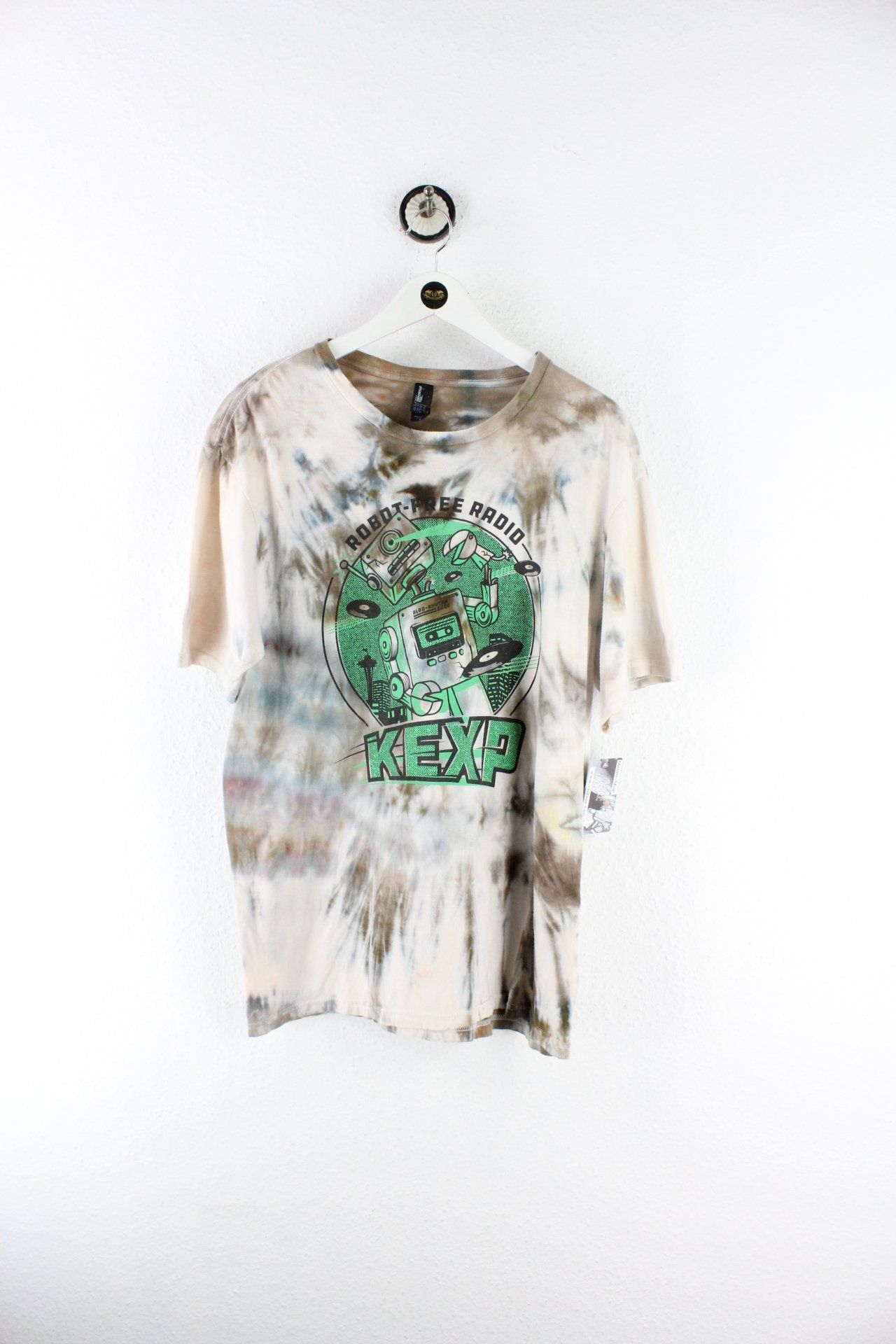 Vintage Robot-Free Radio Batik T-Shirt (L) Vintage & Rags