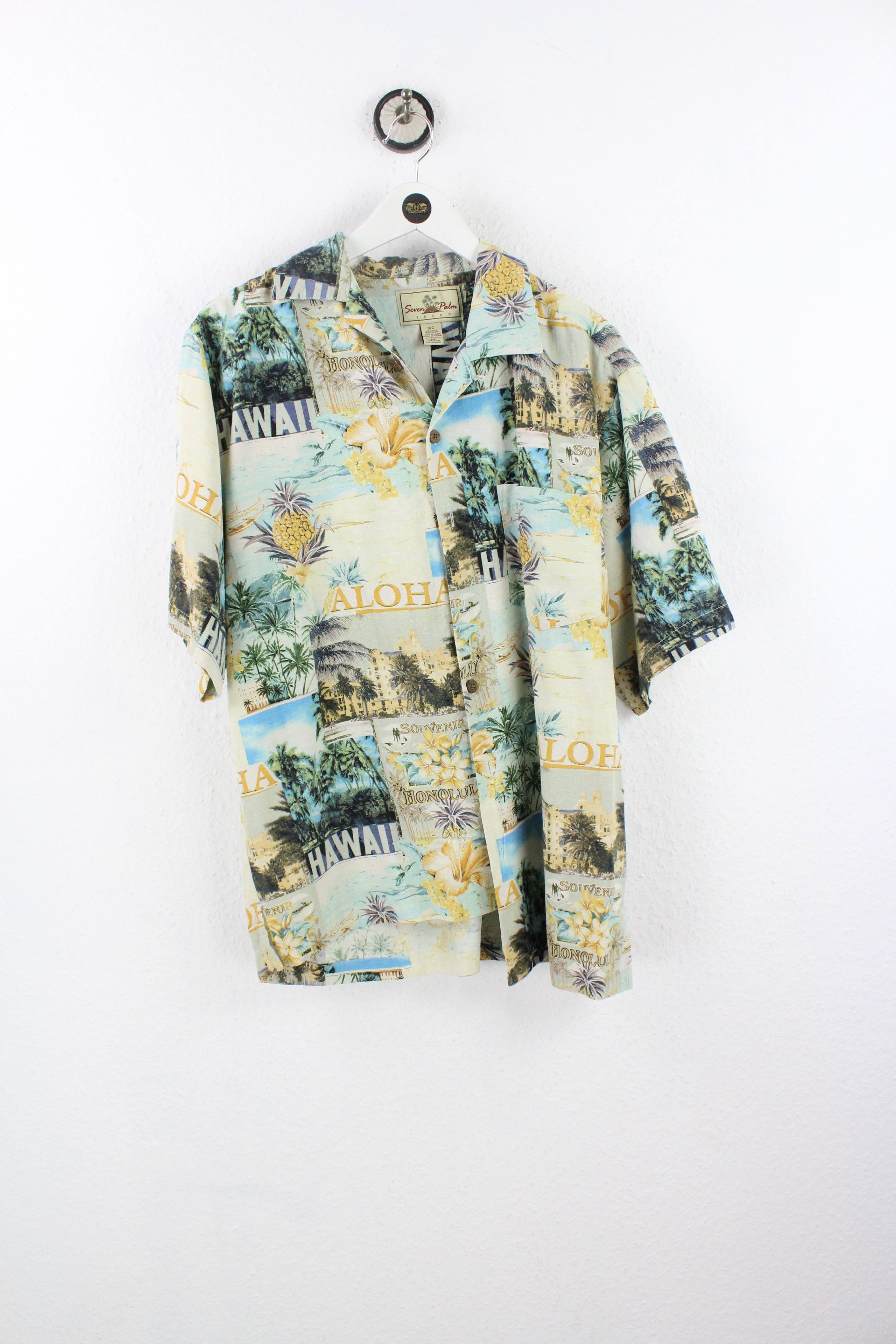 Vintage Silk seven Palm Hawai Shirt (S) Vintage & Rags