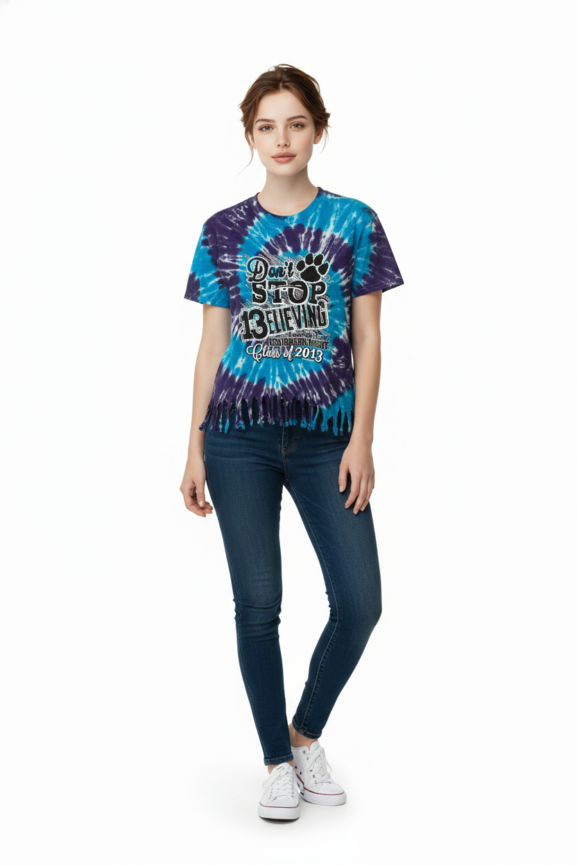 Vintage Don´t Stop Believing Batik T-Shirt (S)