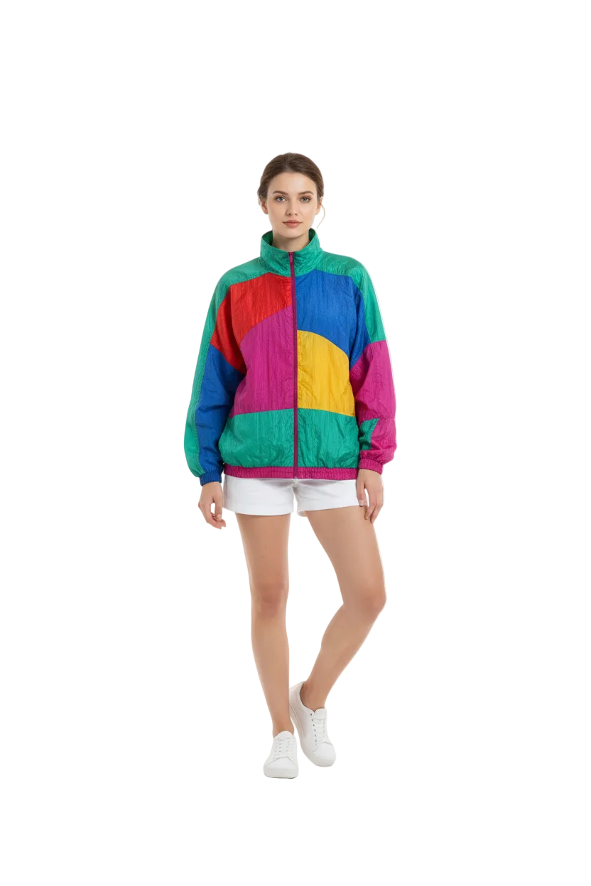Vintage Colourful Nylon Jacket (M)