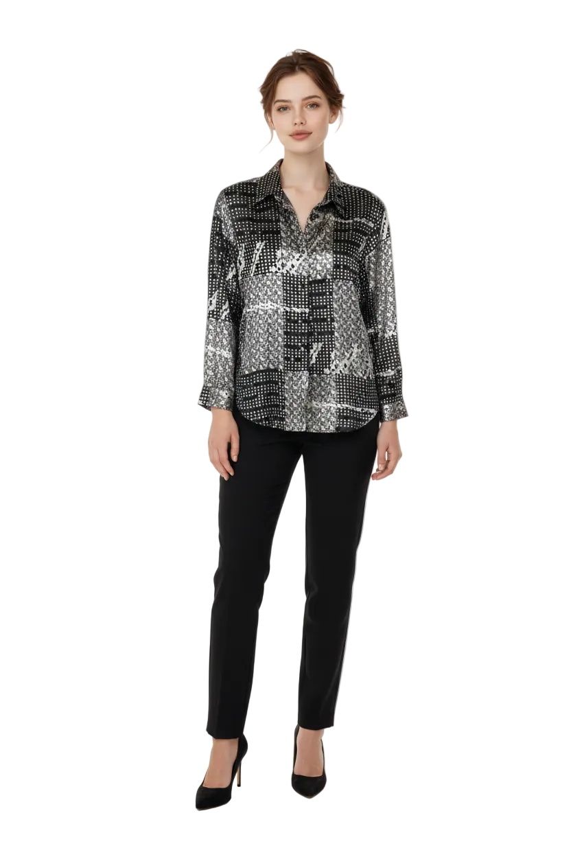 Vintage Silver Threads  Silk Shirt (M)