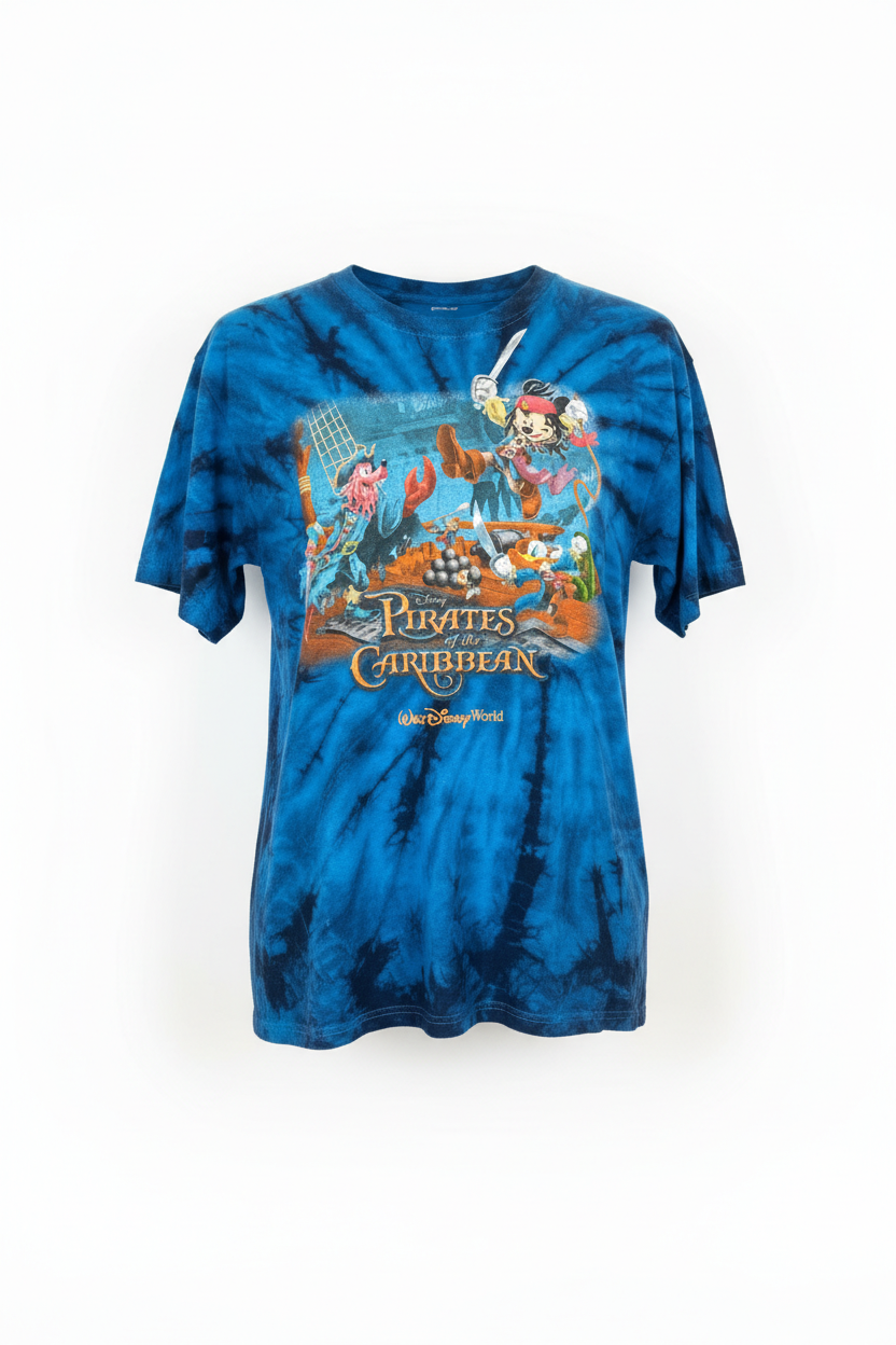Vintage Pirates of the Caribbean Tie  Dye T-Shirt (XL)