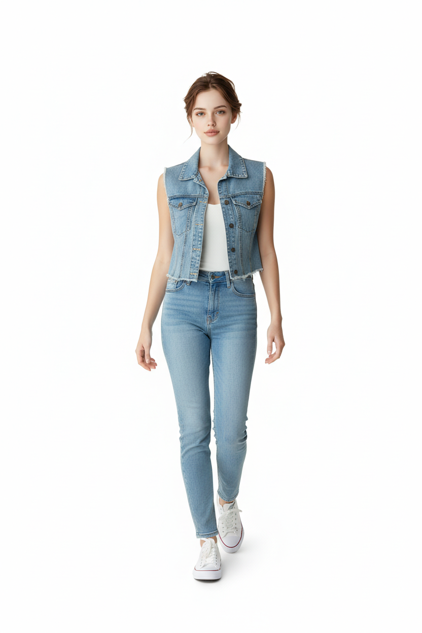 Vintage Breaker Denim Vest (M)