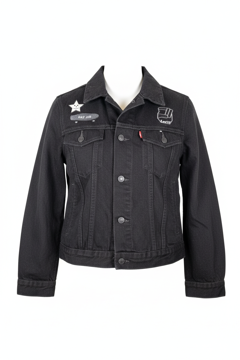 Vintage Black Levis Denim Jacket (M)