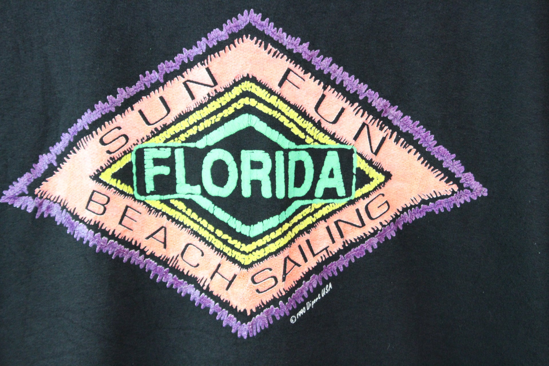 Vintage Sun Fun Florida Beach Sailing 1990 Hoodie (XL)