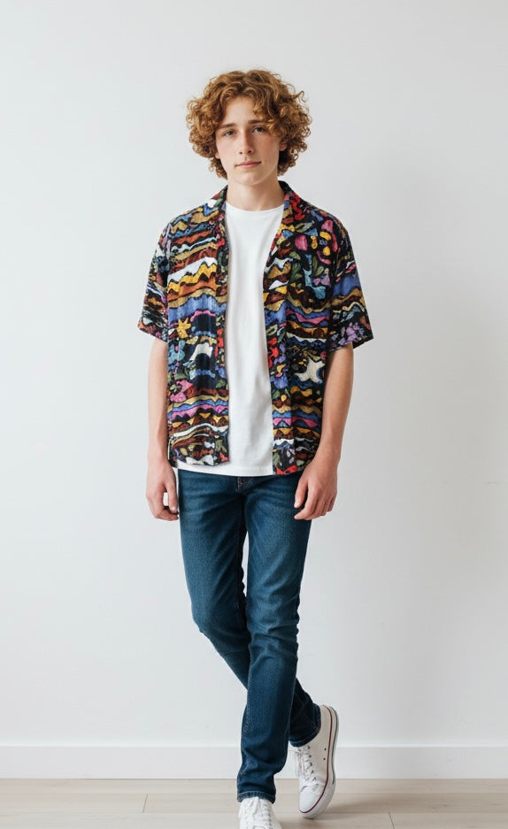Vintage Allover Print Shirt  (S)