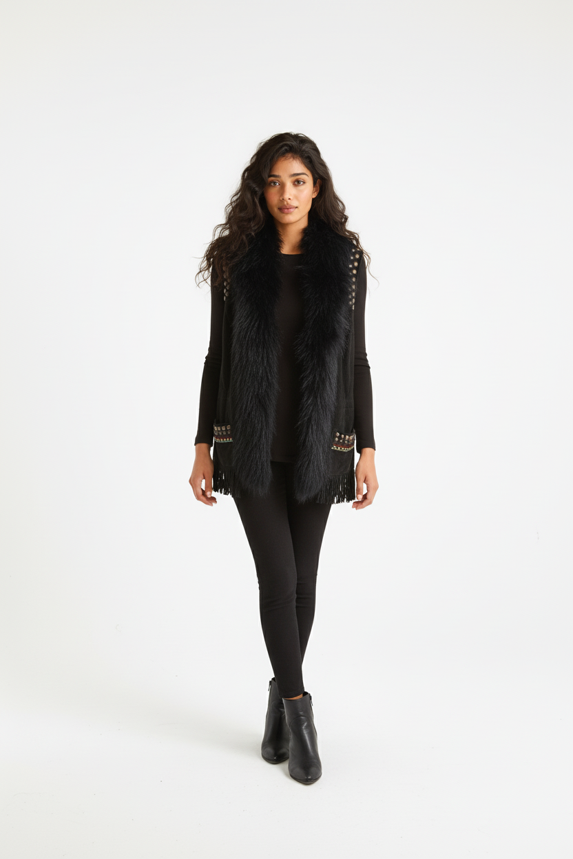 Vintage leather Weste (S)