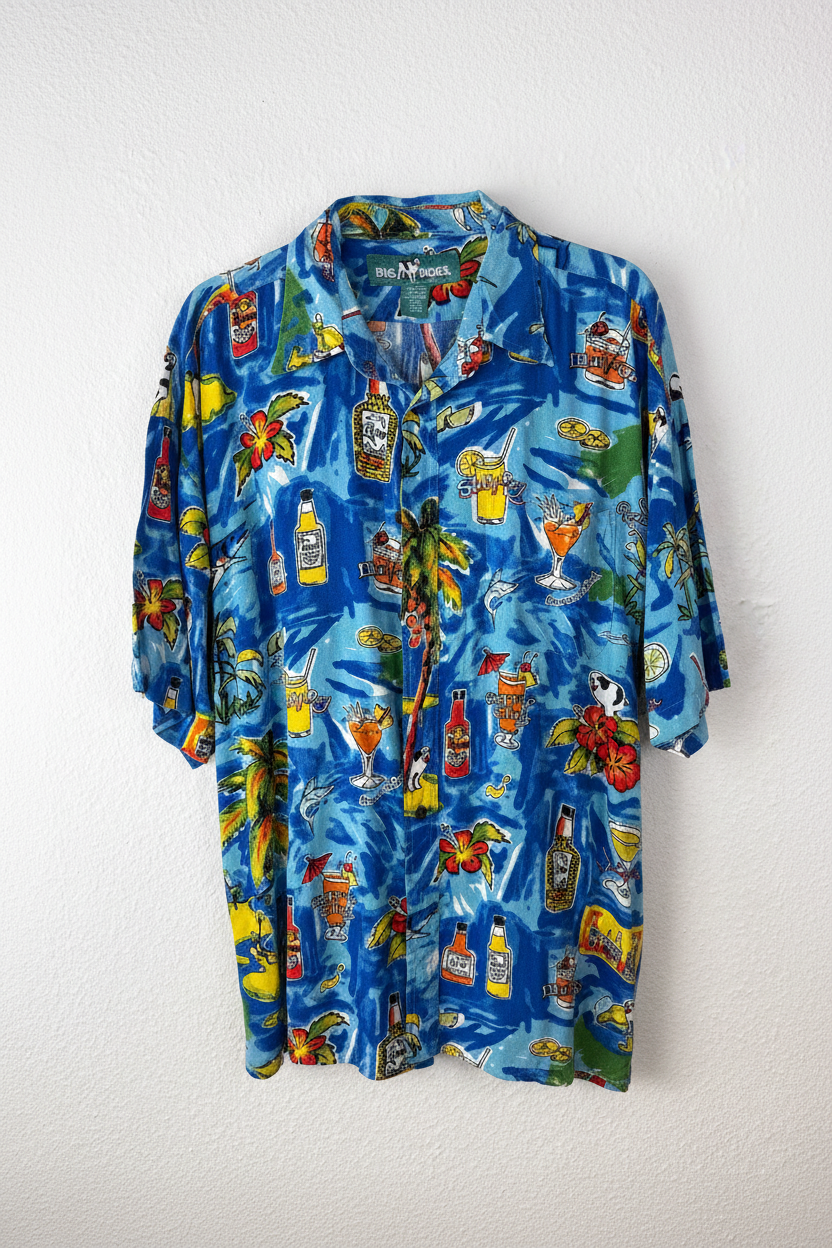 Vintage Beach Drinks Hawaii Shirt (L)
