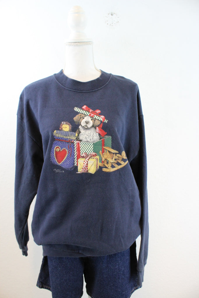 Vintage Doggie Sweatshirt (L) - Vintage & Rags Online