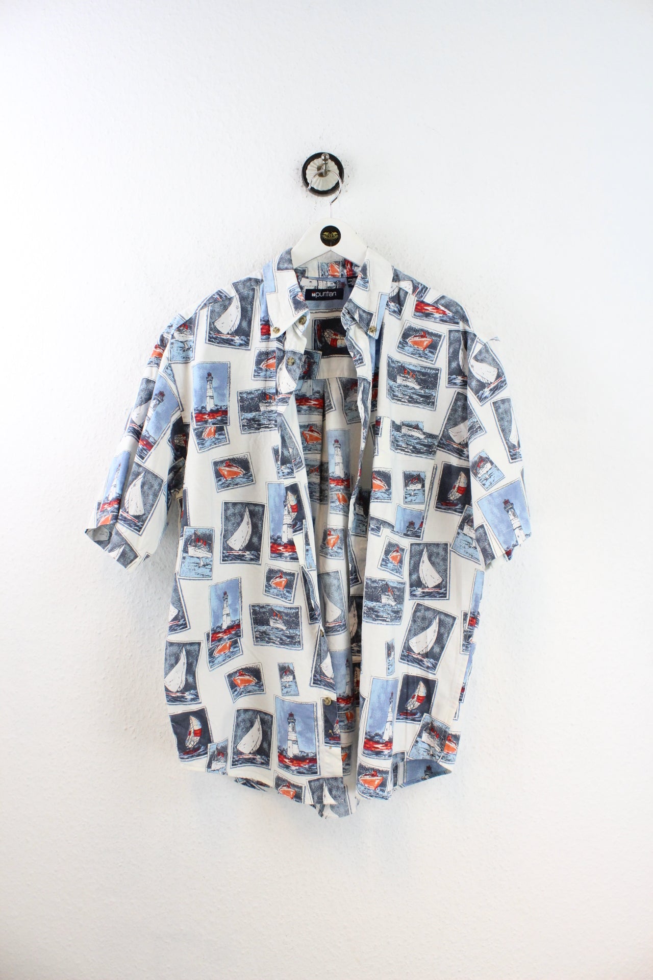 Vintage Ships Shirt (M) - Vintage & Rags